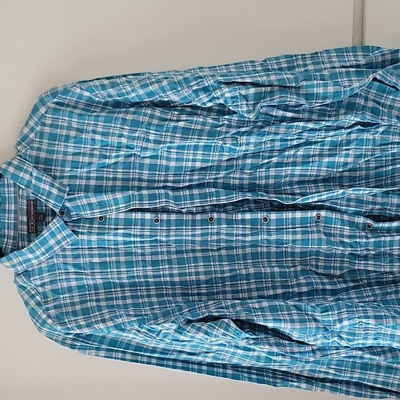 Dress shirt Ike by Ike Behar turquoise and white colors - Picture 1 of 3
